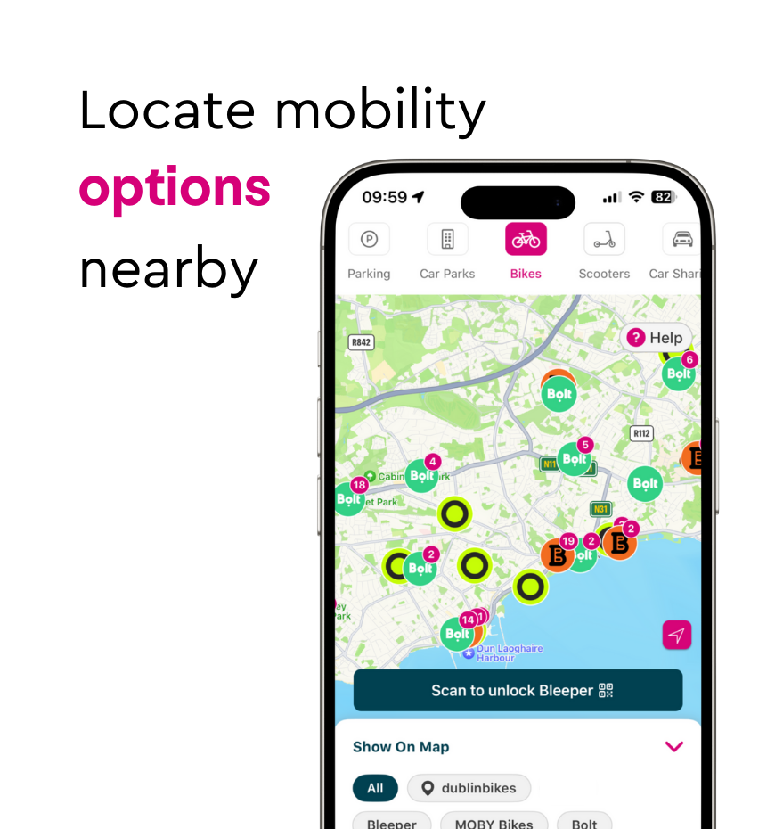 Locate mobility options with the payzone app