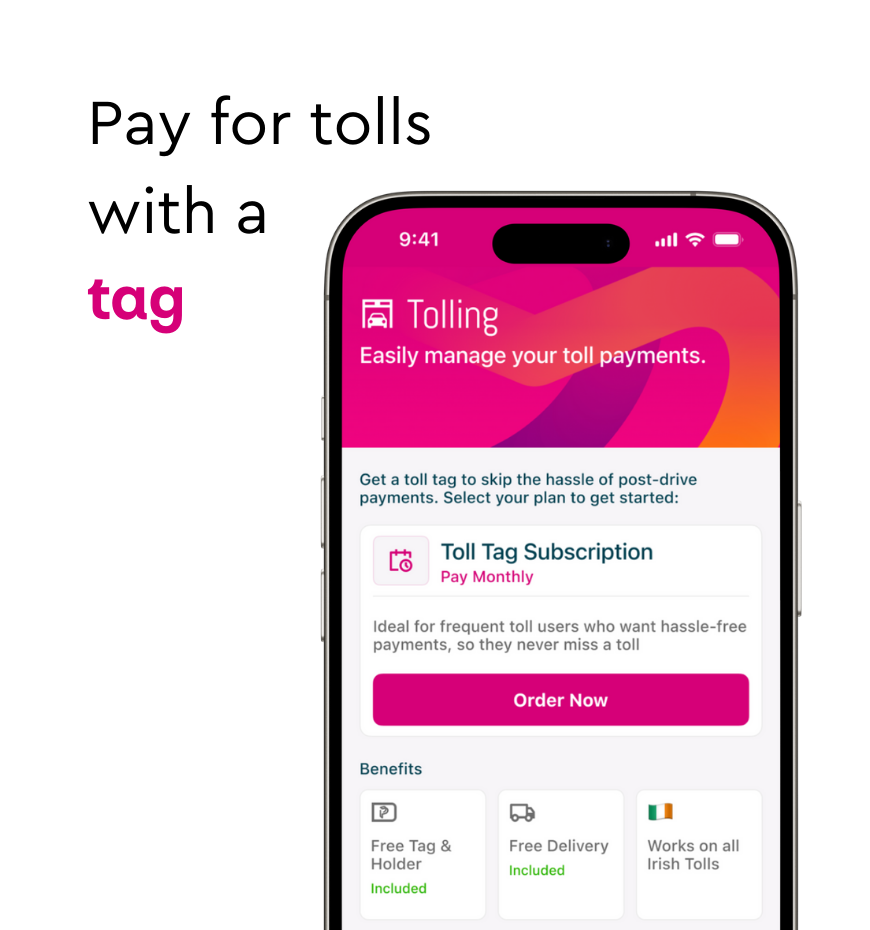 Payzone mobile app toll tag sign up screen displayed on a phone