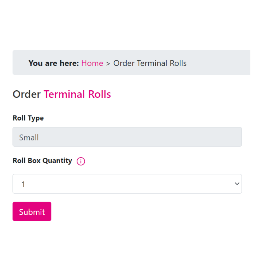 Order terminal roll