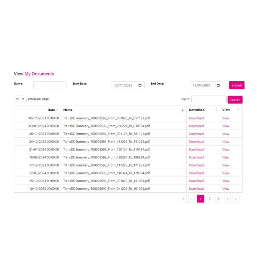 Portal view documents